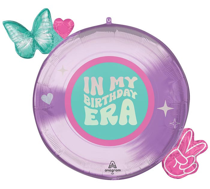26" Pop Star themed foil balloon, fully inflated with helium, ribbon, and a weight for fast pickup in Sandy Springs near Atlanta.