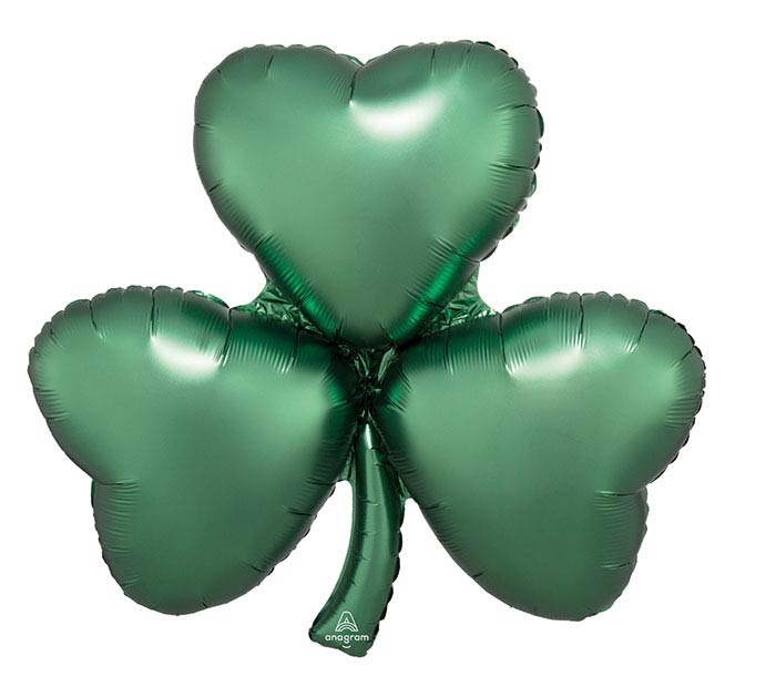 29" Satin Emerald Shamrock St. Patrick's Day Balloon – Available for delivery in Atlanta or pickup in Sandy Springs