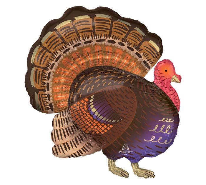32-Inch Thankful Turkey Balloon – Available for delivery in Atlanta or pickup in Sandy Springs