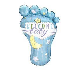 32" Blue Welcome Baby Foot Balloon