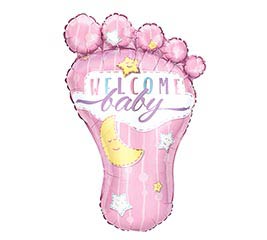 32" Pink Welcome Baby Foot Balloon