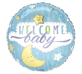 17" Blue Welcome Baby Balloon