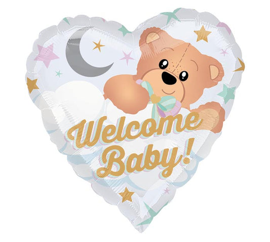 17" Welcome Baby Heart Balloon