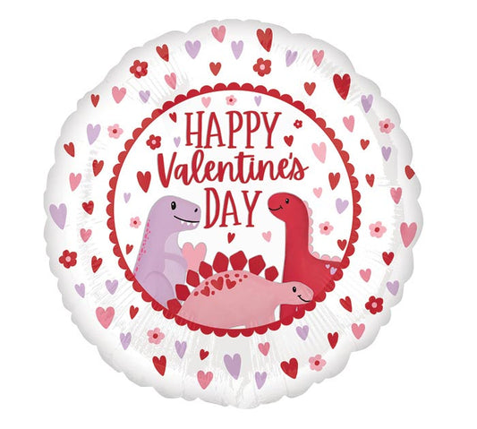 17" Valentine's Day Dino-Mite Balloon – Available for delivery in Atlanta or pickup in Sandy Springs