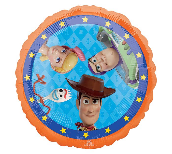 17" Toy Story themed foil balloon, fully inflated with helium, ribbon, and a weight for fast pickup in Sandy Springs near Atlanta.