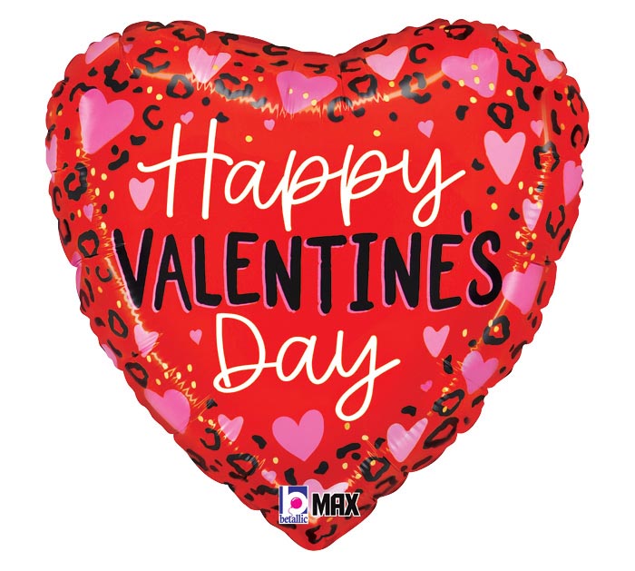 18" Cheetah Wild About You Heart Balloon – Available for delivery in Atlanta or pickup in Sandy Springs