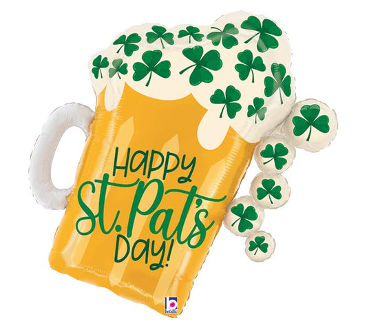 27" Happy St. Patrick’s Day Beer Mug Balloon – Available for delivery in Atlanta or pickup in Sandy Springs