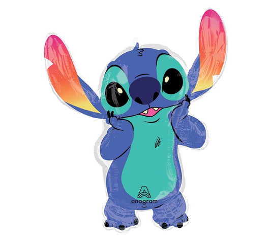 33" Lilo & Stitch - Stitch themed foil balloon, fully inflated with helium, ribbon, and a weight for fast pickup in Sandy Springs near Atlanta.