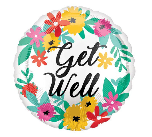 18" Floral Get Well Balloon
