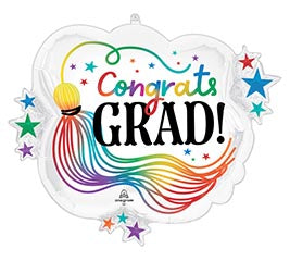 28" Congrats Grad Rainbow Balloon