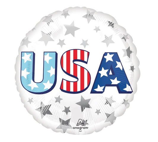 17" Patriotic USA Bursts Balloon