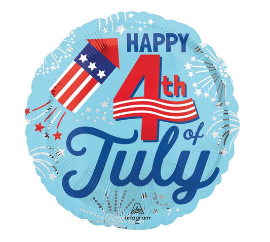17" Patriotic 4th of July Bursts Balloon