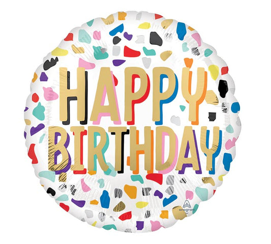 17" Happy Birthday Confetti Balloon