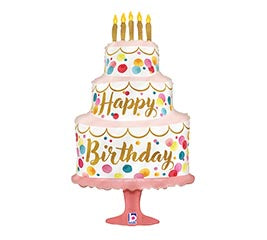 33" Happy Birthday Cake Balloon