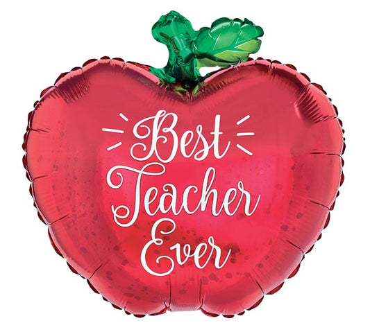 18" Best Teacher Ever Apple Balloon