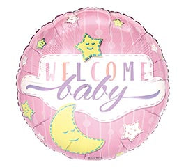 17" Pink Welcome Baby Balloon