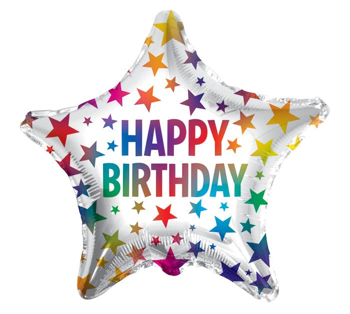 22" Happy Birthday Ombre Stars Balloon